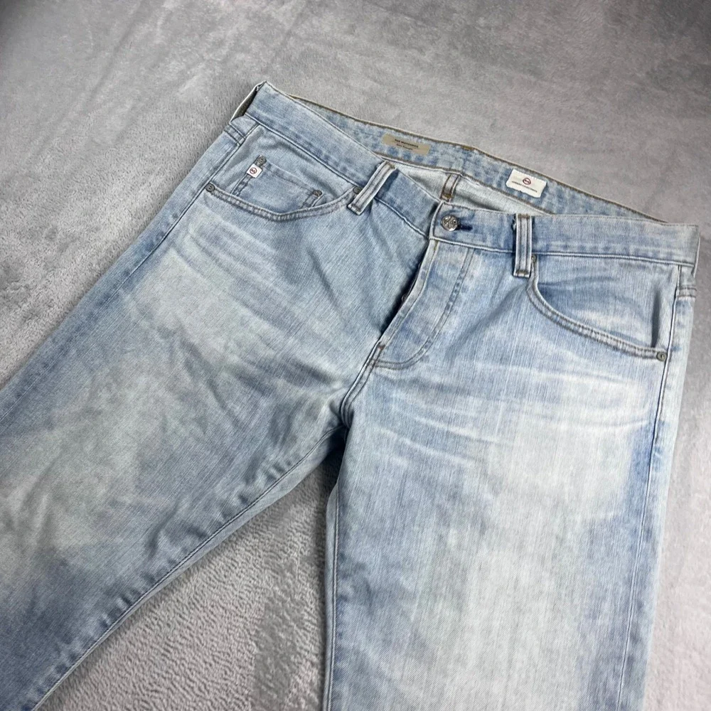AG Adriano Goldschmied The Matchbox Slim Straight Light Wash Jeans Mens 36